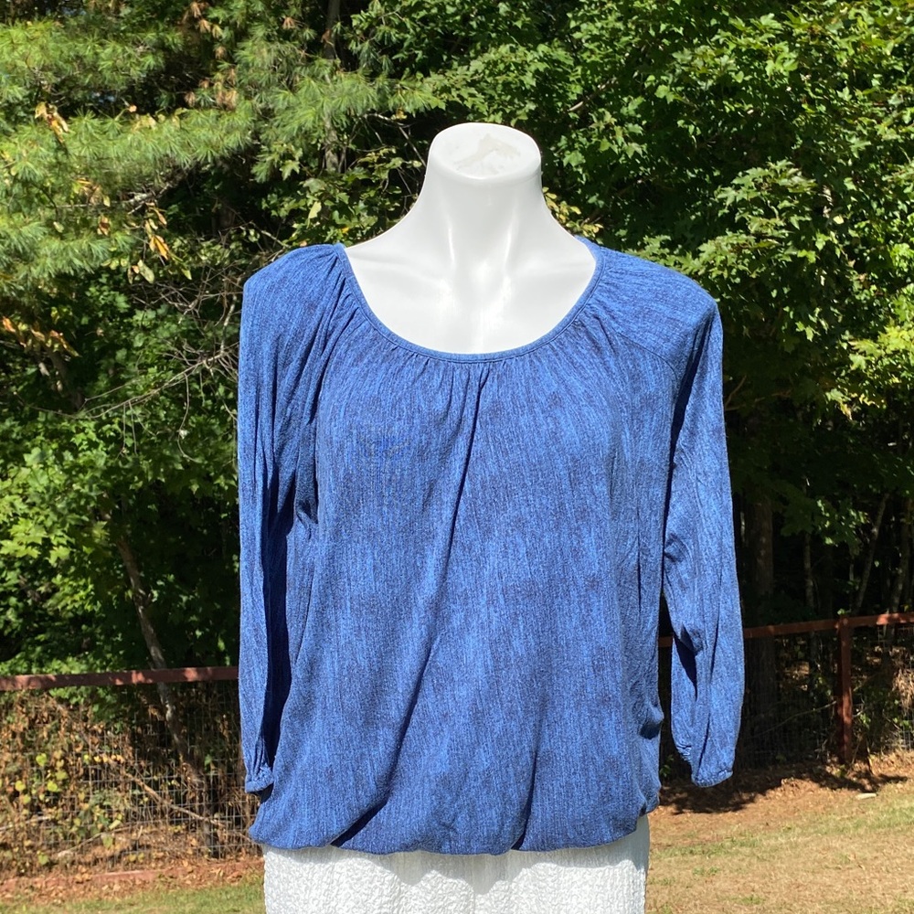 Michael Kors soft peasant top in denim blue size M